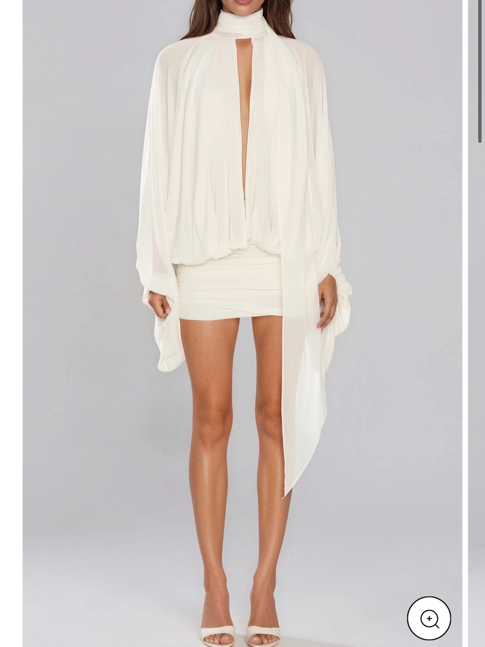 Maite Mini Dress in Ivory; size M